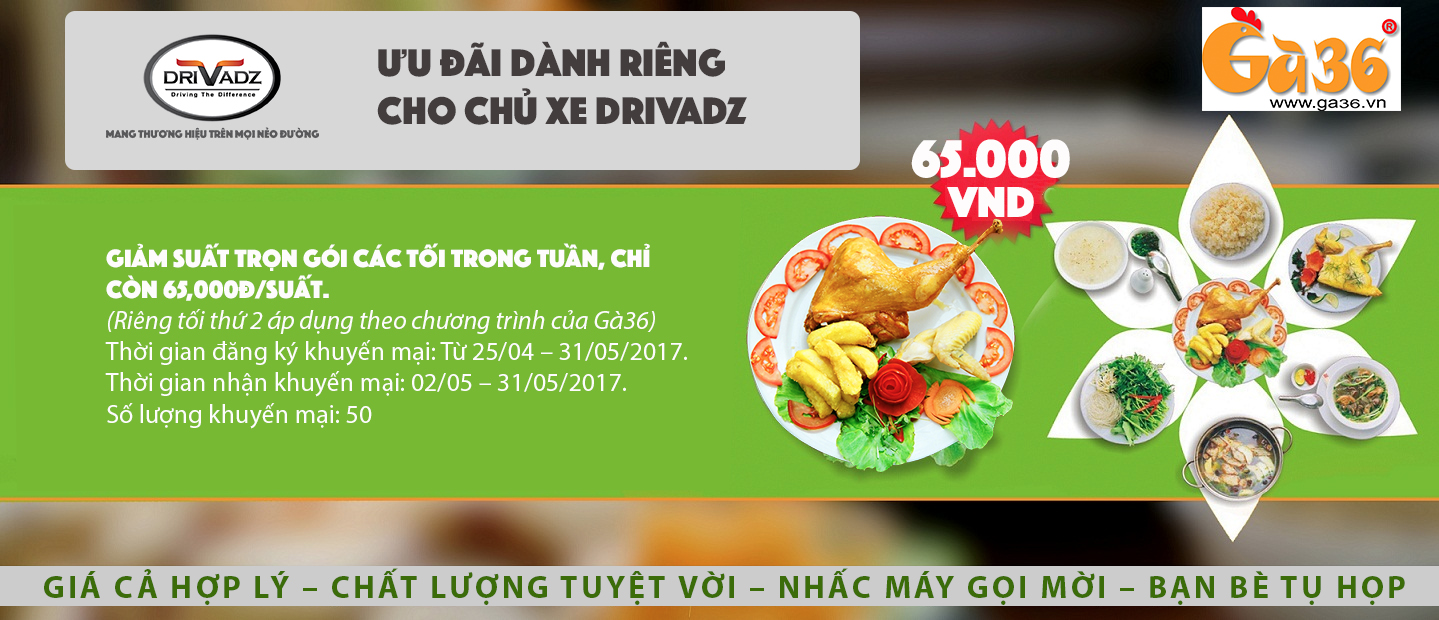 TẬN HƯỞNG VỊ GÀ TRUYỀN THỐNG VỚI ƯU ĐÃI ĐẶC BIỆT TỪ GÀ36