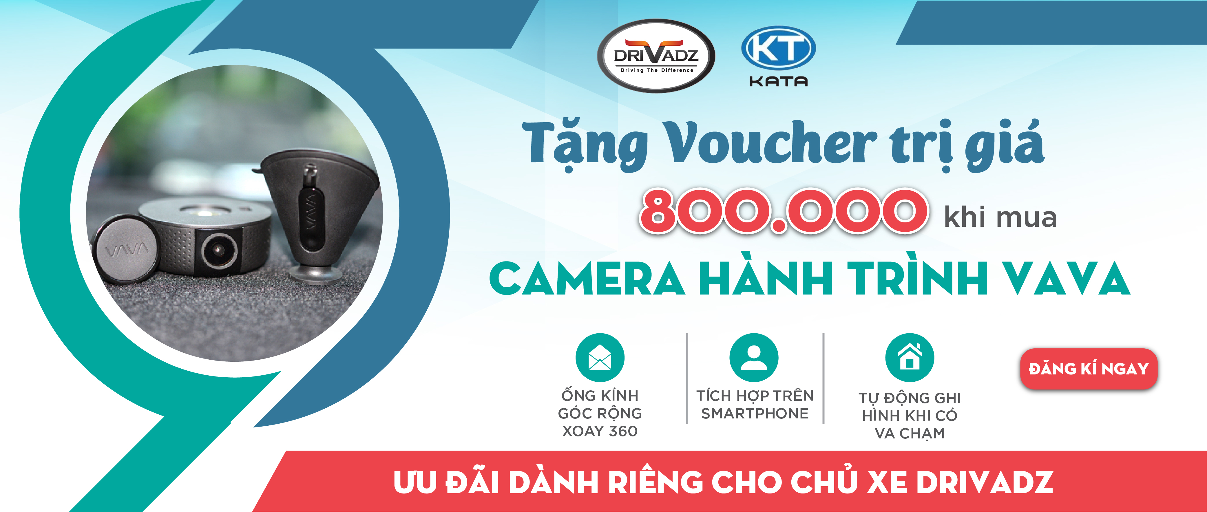 [GÓC QUÀ TẶNG] 60 VOUCHER GIẢM GIÁ TIỀN MẶT TRỊ GIÁ GẦN 1.000.000VNĐ CHO CHỦ XE DRIVADZ KHI MUA THIẾT BỊ CAMERA HÀNH TRÌNH VAVA (MADE IN USA) SIÊU THÔNG MINH, NHỎ GỌN VÀ TINH TẾ