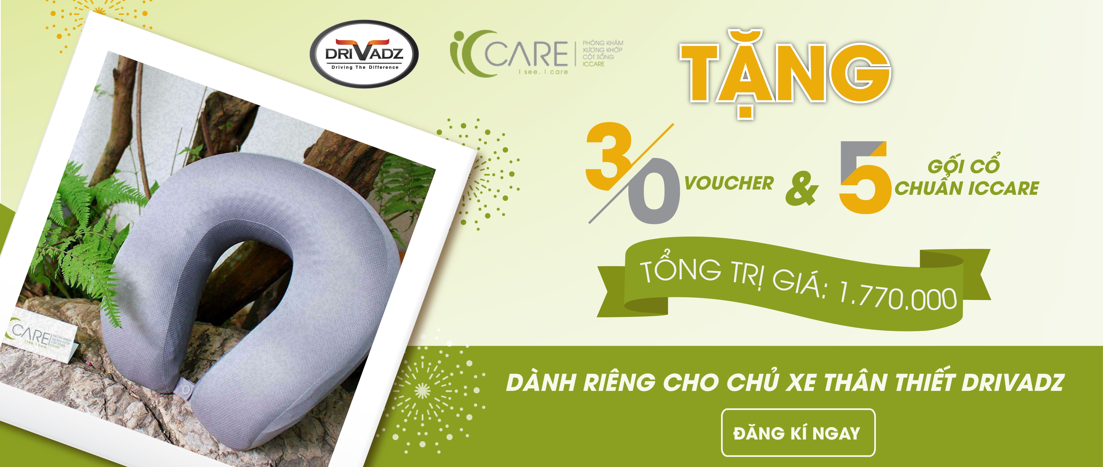 TẶNG NGAY 30 VOUCHER THĂM KHÁM VÀ ĐIỀU TRỊ SỨC KHỎE CỘT SỐNG CÙNG 5 PHẦN QUÀ CHO CÁC CHỦ XE MAY MẮN DRIVADZ