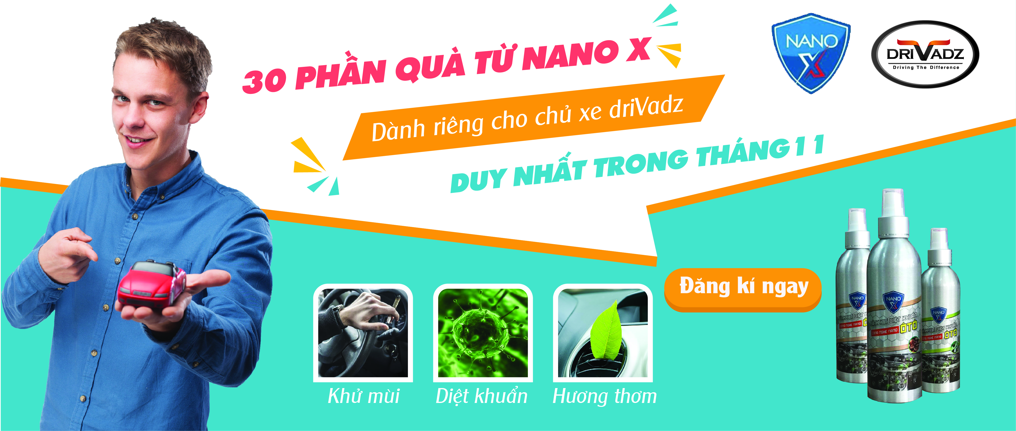 (TẶNG 30 BÌNH XỊT CHO CÁC CHỦ XE ĐĂNG KÍ ĐẦU TIÊN) ĐÁNH BAY MÙI KHÓ CHỊU TRONG XE Ô TÔ VỚI CHIẾN BINH PHÂN TỬ BẠC MẠNH MẼ TỪ NANO-X